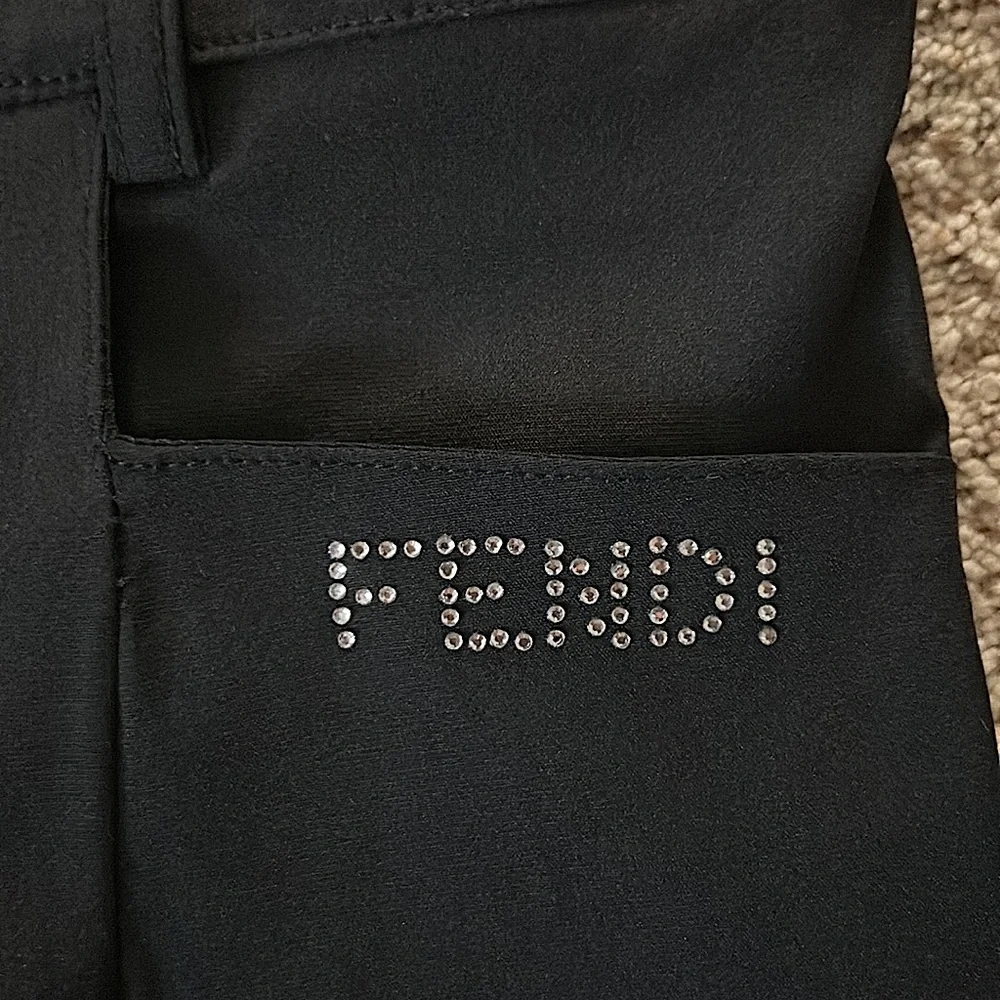 Fendi Authenticated Black Cotton Spandex Cropped Pants **Approx. Size 26**🔥🔥 - Picture 3 of 8